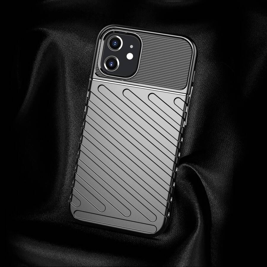 THUNDER CASE FLEXIBLE TOUGH RUGGED COVER TPU CASE FOR IPHONE 12 MINI BLACK