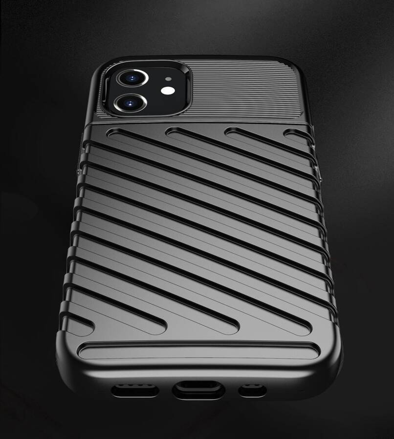 THUNDER CASE FLEXIBLE TOUGH RUGGED COVER TPU CASE FOR IPHONE 12 MINI BLACK