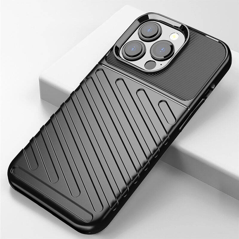 THUNDER CASE FLEXIBLE TOUGH RUGGED COVER TPU CASE FOR IPHONE 13 PRO BLACK