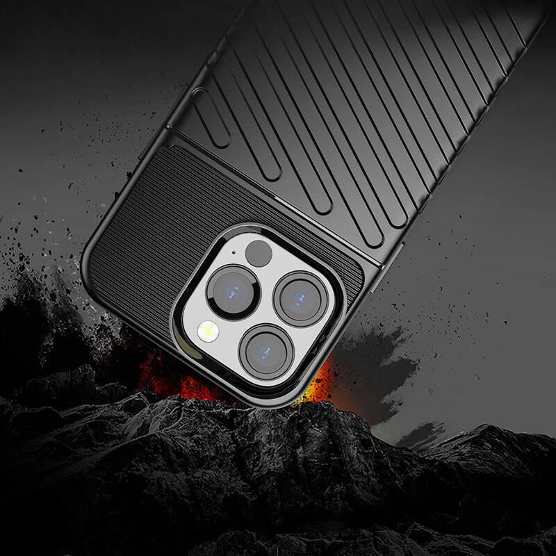 THUNDER CASE FLEXIBLE TOUGH RUGGED COVER TPU CASE FOR IPHONE 13 PRO BLACK