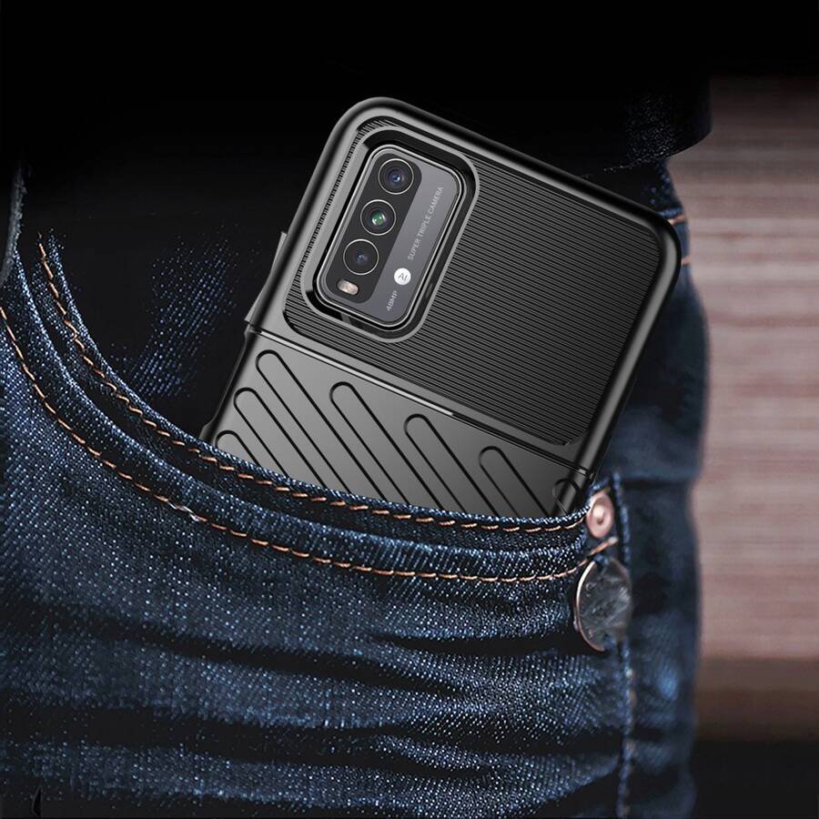 THUNDER CASE FLEXIBLE TOUGH RUGGED COVER TPU CASE FOR XIAOMI POCO M3 / XIAOMI REDMI 9T BLACK