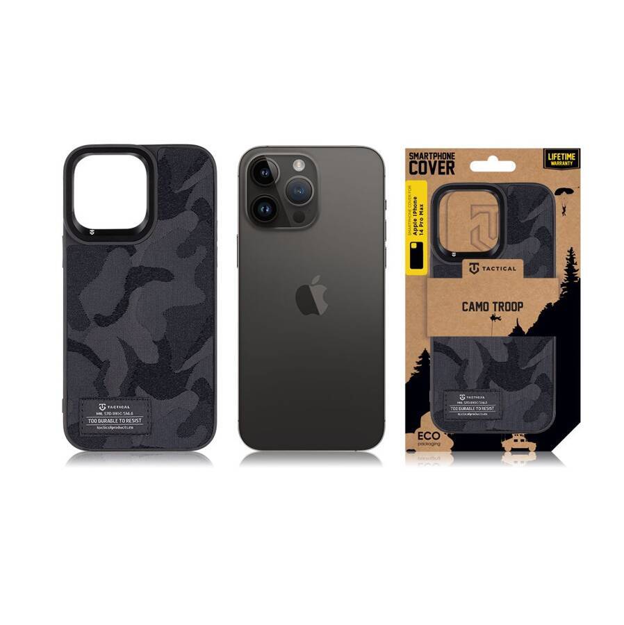 Tactical Camo Troop Cover for Apple iPhone 15 Black