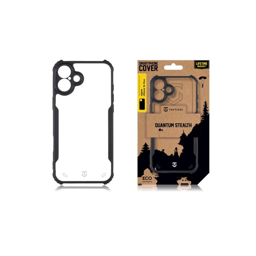 Tactical Quantum Stealth Cover for Apple iPhone 16 Plus Clear/Black