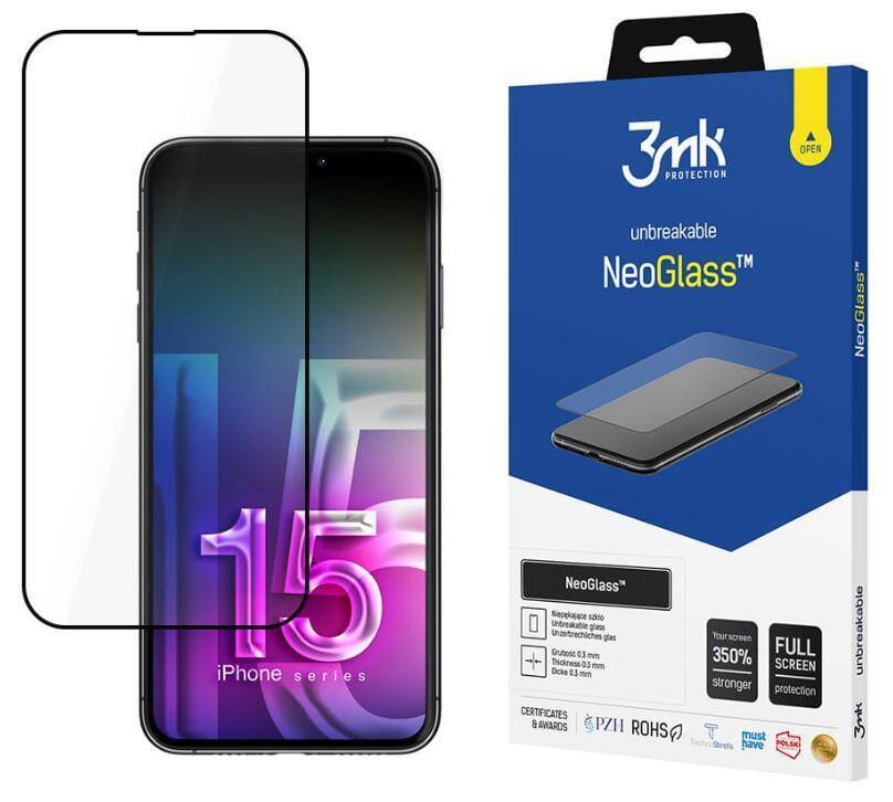 Tempered Glass APPLE IPHONE 15 PRO 3mk NeoGlass black