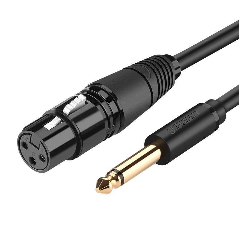 UGREEN AUDIO CABLE MICROPHONE CABLE TO MIC XLR (FEMALE) - 6.35 MM JACK (MALE) 5 M (AV131)