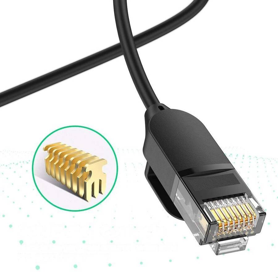 UGREEN CABLE INTERNET NETWORK CABLE ETHERNET PATCHCORD RJ45 CAT 6A UTP 1000MBPS 1M BLACK (70332)