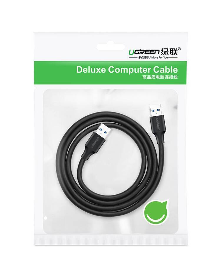 UGREEN CABLE USB 2.0 CABLE (MALE) - USB 2.0 (MALE) 0.5 M BLACK (US128 10308)