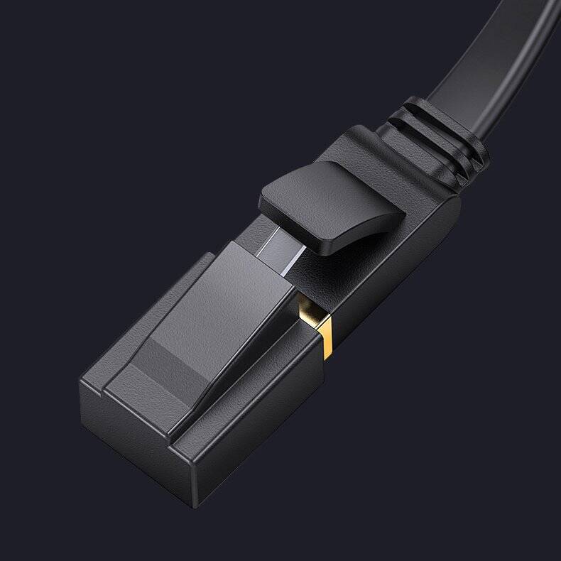 UGREEN FLAT CABLE INTERNET NETWORK CABLE ETHERNET PATCHCORD RJ45 CAT 7 STP LAN 10 GBPS 10M BLACK (NW106 11265)