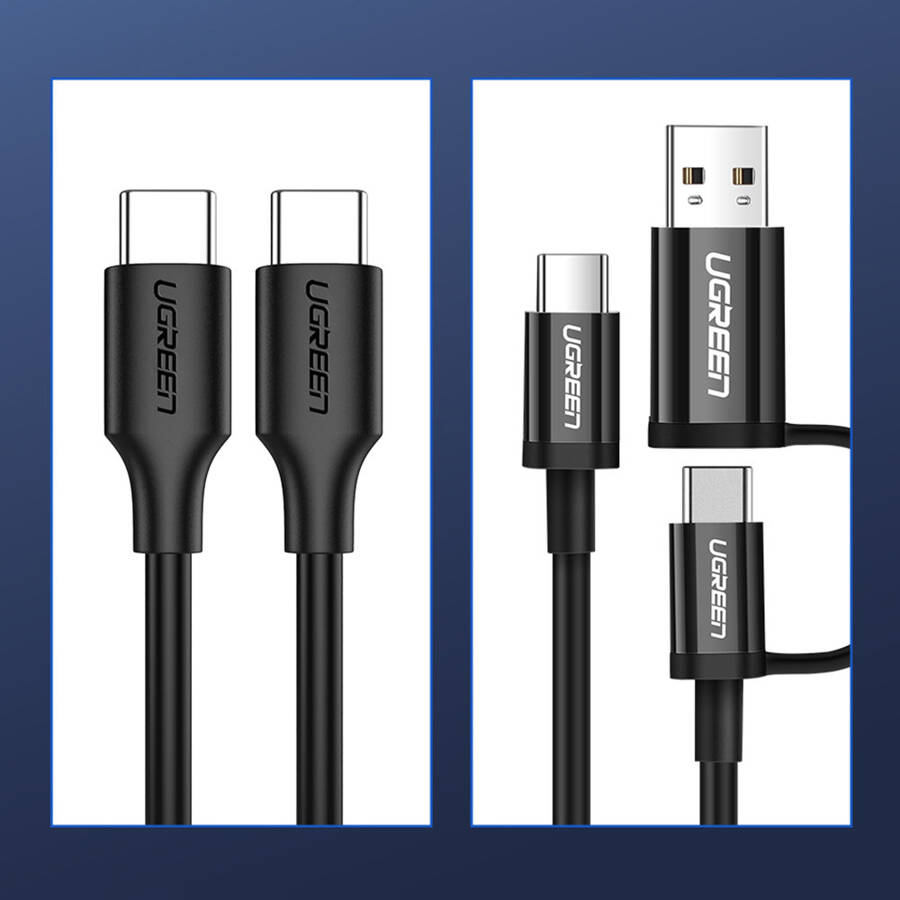 UGREEN USB TYPE C CHARGING AND DATA CABLE 3A 1.5M BLACK (US286)