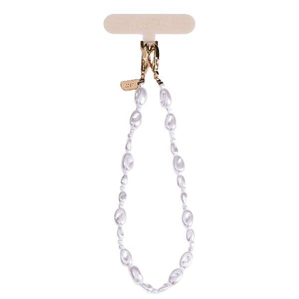 UNIQ Coehl Perla Handstrap uniwersalny    sznurek do telefonu na rękę biały/white pearl