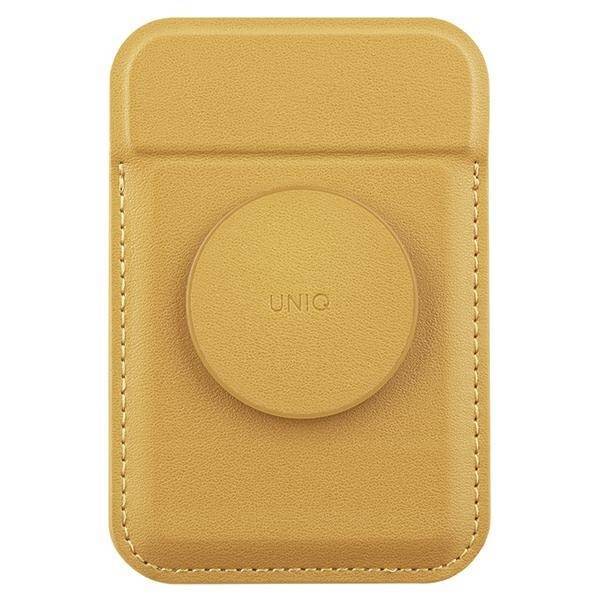 UNIQ Flixa magnetyczny portfel na karty z podpórką żółty/canary yellow MagSafe