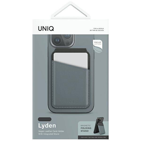 UNIQ Lyden DS magnetyczny portfel RFID i stojak na telefon niebiesko-czarny/washed blue-black