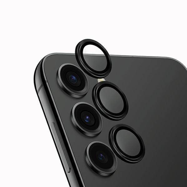 UNIQ Optix Aluminium Camera Lens Protector Sam S24+ S926 midnight black szkło na obiektyw aparatu z aplikatorem