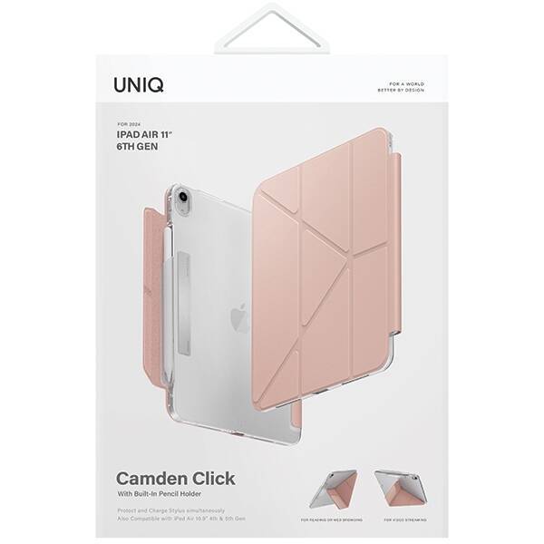 UNIQ etui Camden Click iPad Air 11"       (2024) / iPad Air 10.9" (2022/2020) różowy/blush pink