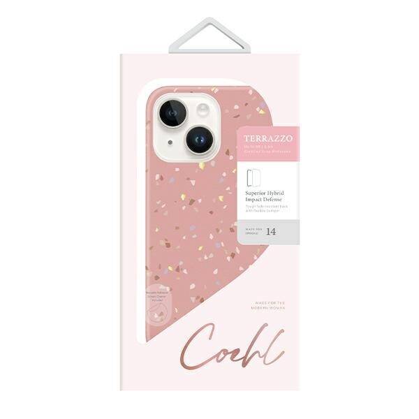 UNIQ etui Coehl Terrazzo iPhone 14 / 15 / 13 6,1" różowy/coral pink