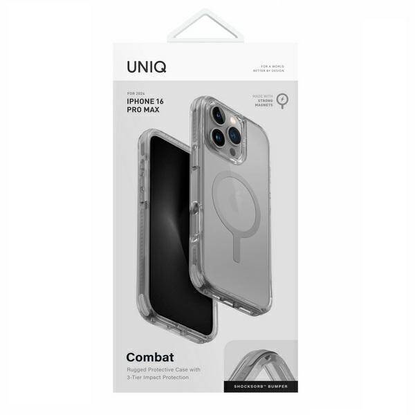 UNIQ etui Combat iPhone 16 Pro Max 6.9" Magclick Charging szary/stone grey