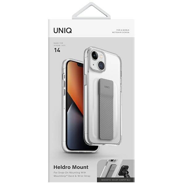 UNIQ etui Heldro Mount iPhone 14 / 15 / 13 6,1" przeźroczysty/lucent clear