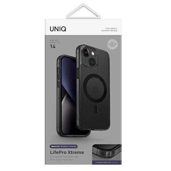 UNIQ etui LifePro Xtreme iPhone 14 / 15 / 13 6,1" Magclick Charging czarny/smoke frost