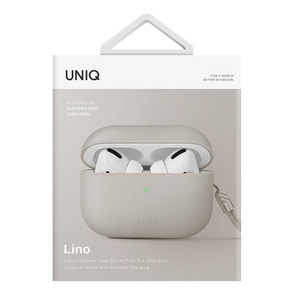 UNIQ etui Lino AirPods Pro 2 gen Silicone (2022/2023) beżowy/beige ivory