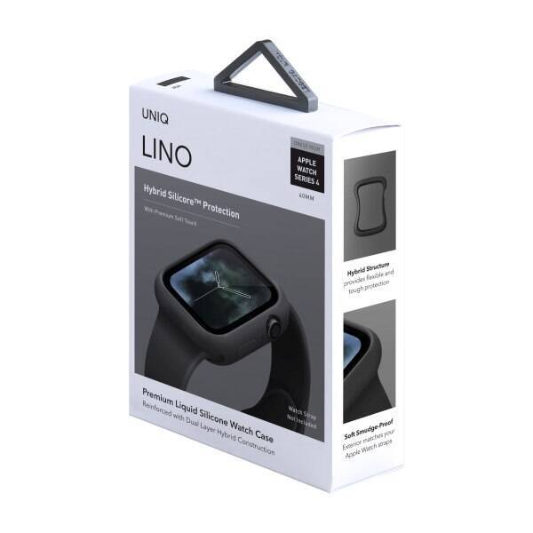 UNIQ etui Lino Apple Watch Series 4/5/6/SE 40mm. czarny/ash black