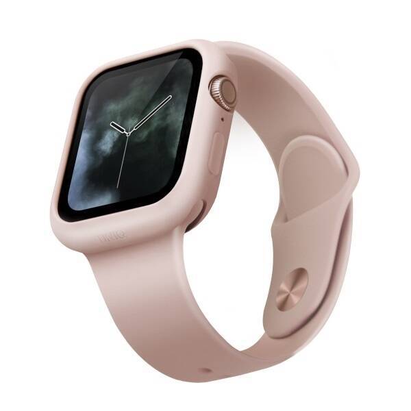 UNIQ etui Lino Apple Watch Series 4/5/6/SE 44mm. różowy/blush pink