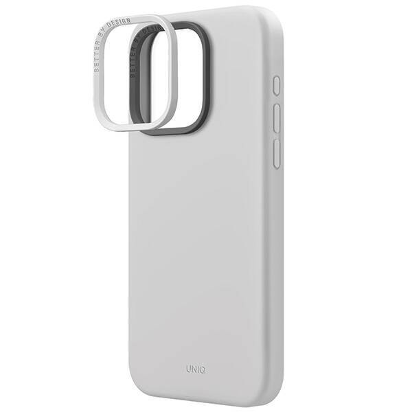 UNIQ etui Lino Hue iPhone 15 Pro Max 6.7" Magclick Charging jasnoszary/chalk grey