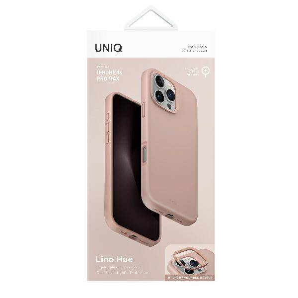 UNIQ etui Lino Hue iPhone 16 Pro 6.3" Magclick Charging różowy/blush pink