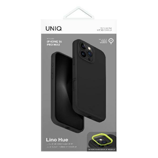 UNIQ etui Lino Hue iPhone 16 Pro 6.3" Magclick Charging szary/charcoal grey