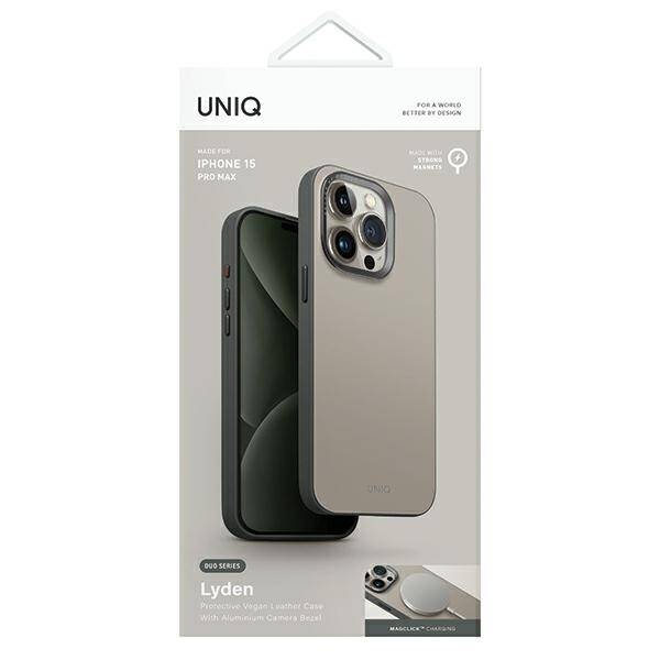 UNIQ etui Lyden DS iPhone 15 Pro Max 6.7" Magclick Charging beżowo-zielony/ivory-lichen green