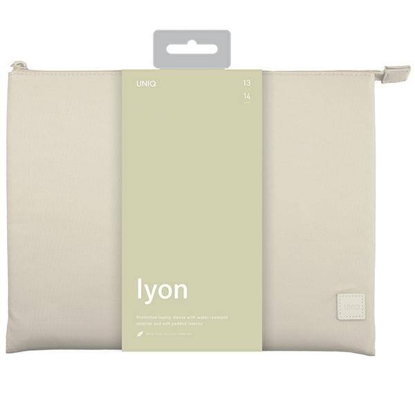 UNIQ etui Lyon laptop Sleeve 14" beżowy/seasalt light beige Waterproof RPET