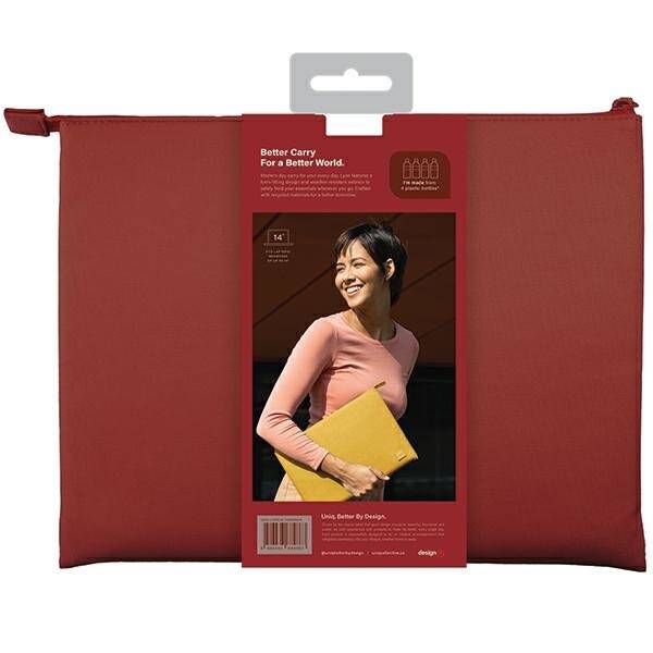 UNIQ etui Lyon laptop Sleeve 14" czerwony/brick red Waterproof RPET