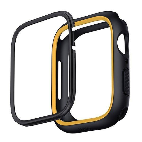 UNIQ etui Moduo Apple Watch Series  4/5/6/7/8/9/SE/SE2 44/45mm czarny-musztardowy/midnight-mustard