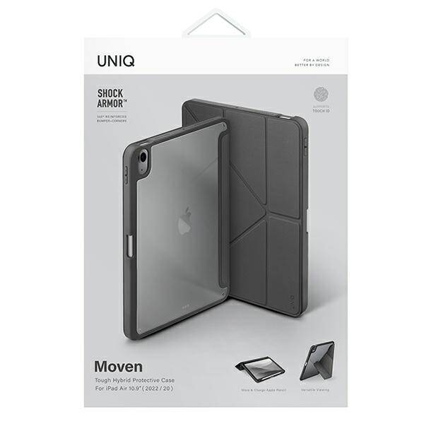 UNIQ etui Moven iPad Air 10.9 (2022/2020) Antimicrobial szary/charcoal grey