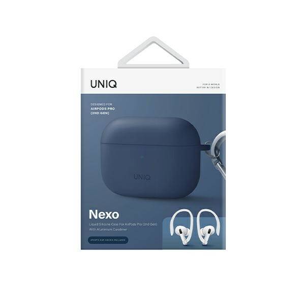 UNIQ etui Nexo AirPods Pro 2 gen + Ear Hooks Silicone (2022/2023) niebieski/caspian blue