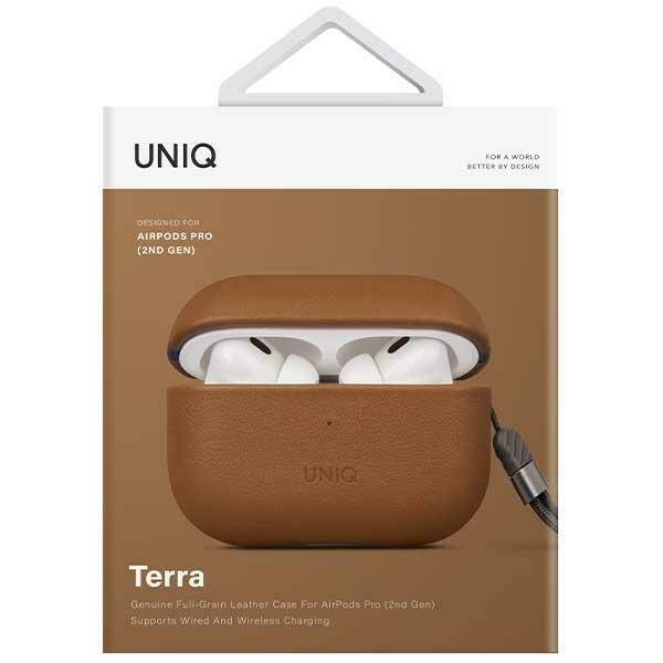 UNIQ etui Terra AirPods Pro 2 gen. Genuine Leather (2022/2023) brązowy/toffee brown