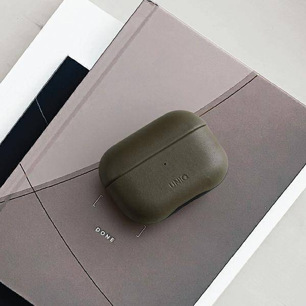 UNIQ etui Terra AirPods Pro Genuine Leather oliwkowy/olive