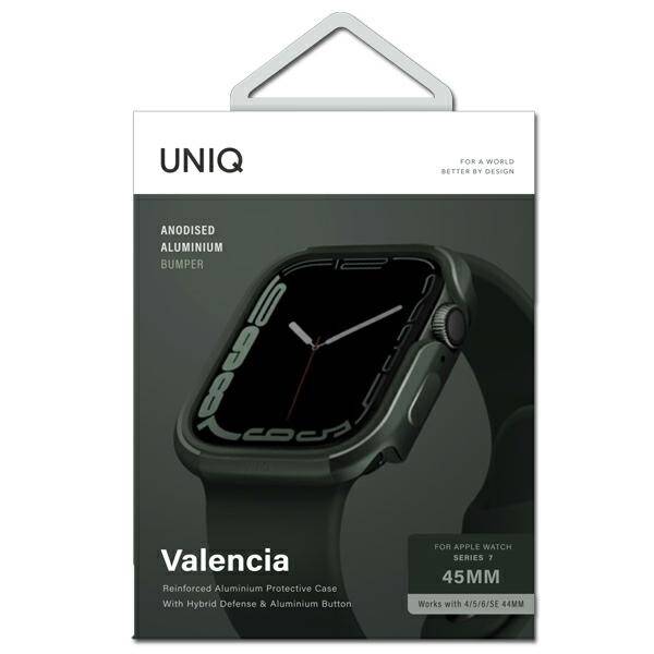 UNIQ etui Valencia Apple Watch Series 4/5/6/7/8/9/SE/SE2 45/44mm. zielony/green