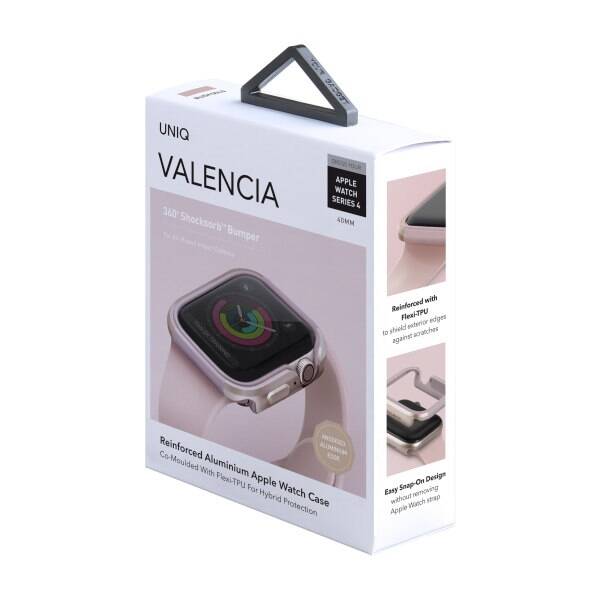 UNIQ etui Valencia Apple Watch Series 4/5/6/SE 40mm. różowo-złoty/blush gold pink