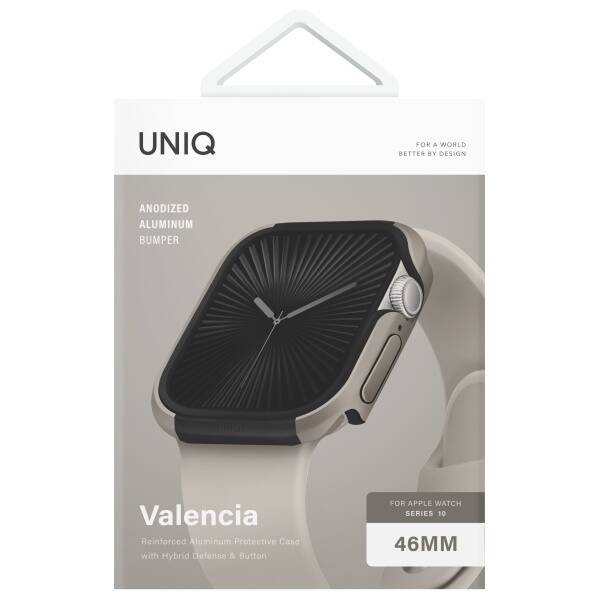 UNIQ etui Valencia Apple Watch Series     46mm srebrny/titanium silver