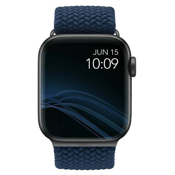 UNIQ pasek Aspen Apple Watch 40/38/41mm Series 1/2/3/4/5/6/7/8/9/SE/SE2 Braided niebieski/oxford blue