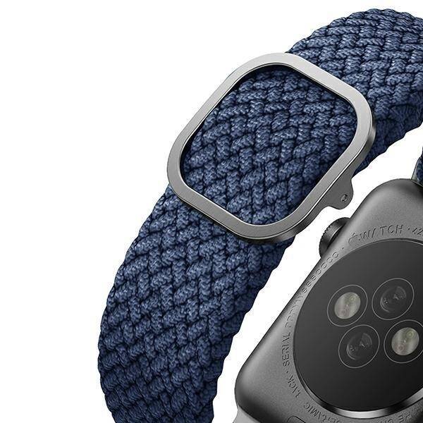 UNIQ pasek Aspen Apple Watch 40/38/41mm Series 1/2/3/4/5/6/7/8/9/SE/SE2 Braided niebieski/oxford blue