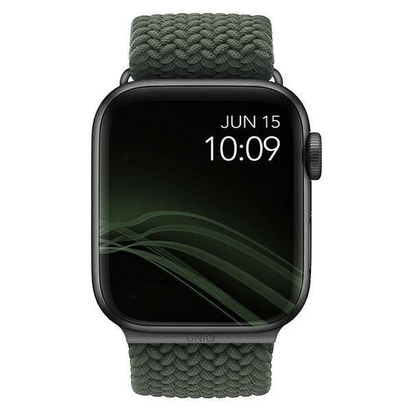 UNIQ pasek Aspen Apple Watch 40/38/41mm Series 1/2/3/4/5/6/7/8/9/SE/SE2 Braided zielony/cypress green