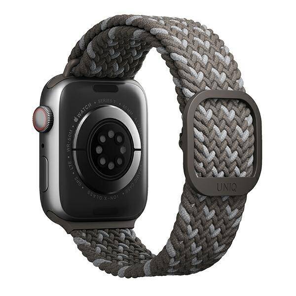 UNIQ pasek Aspen Apple Watch 44/42/45 mm Series 1/2/3/4/5/6/7/8/9/SE/SE2 Braided DE szary/pebble grey