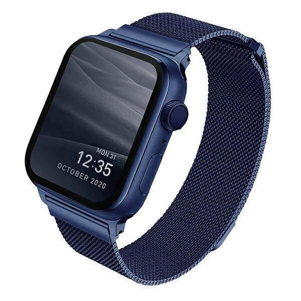 UNIQ pasek Dante Apple Watch Series 1/2/3/4/5/6/7/8/9/SE/SE2 38/40/41mm Stainless Steel niebieski/marine blue