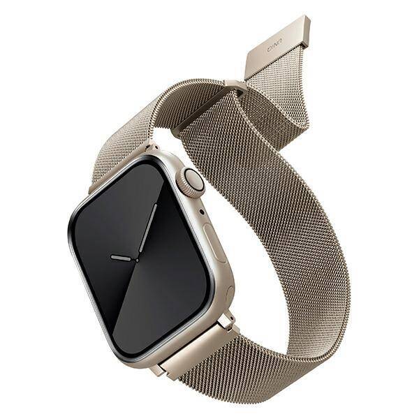 UNIQ pasek Dante Apple Watch Series 1/2/3/4/5/6/7/8/9/SE/SE2 38/40/41mm Stainless Steel starlight