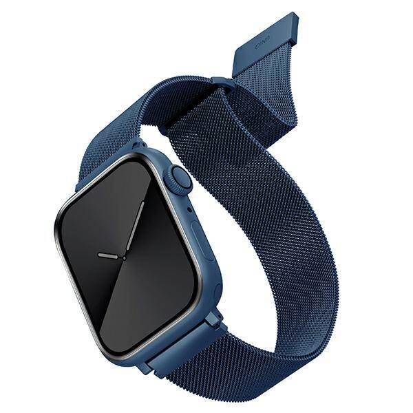 UNIQ pasek Dante Apple Watch Series 1/2/3/4/5/6/7/8/9/SE/SE2 42/44/45mm Stainless Steel niebieski/cobalt blue