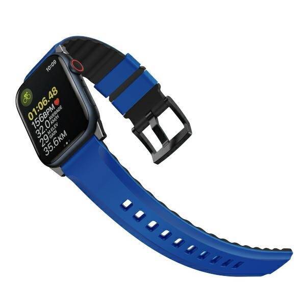 UNIQ pasek Linus Apple Watch Series 1/2/3/4/5/6/7/8/9/SE/SE2/Ultra/Ultra 2 42/44/45/49mm Airosoft Silicone niebieski/racing blue