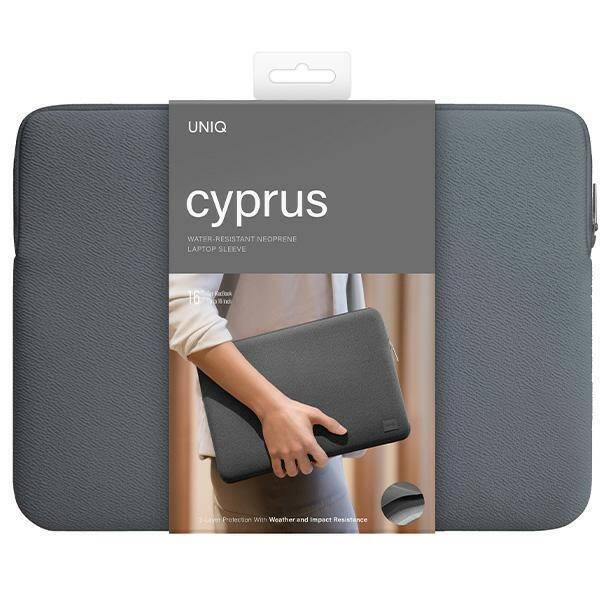 UNIQ torba Cyprus laptop Sleeve 16" onyx  water-resistant neoprene