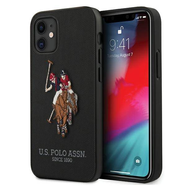 US POLO USHCP12SPUGFLBK IPHONE 12 MINI 5,4" CZARNY /BLACK POLO EMBROIDERY COLLECTION