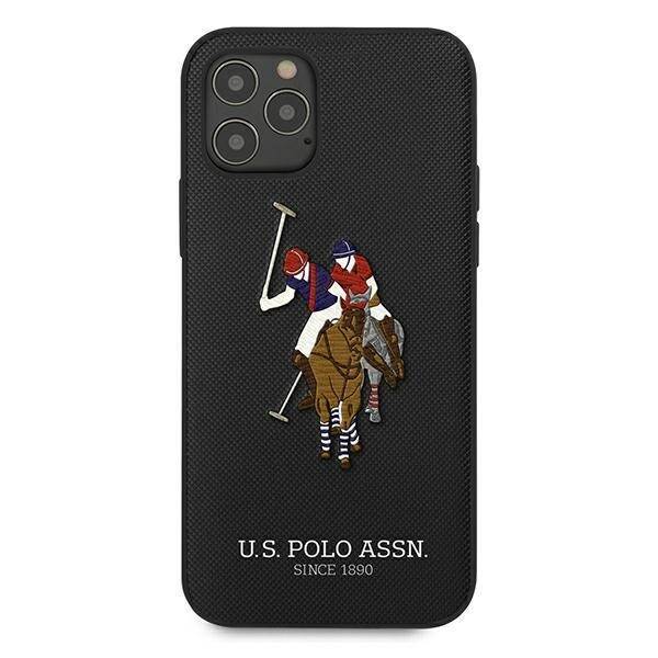 US Polo USHCP12MPUGFLBK iPhone 12/12 Pro 6,1" czarny/black Polo Embroidery Collection